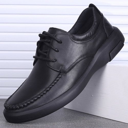 春秋新款外贸系带软底休闲皮鞋