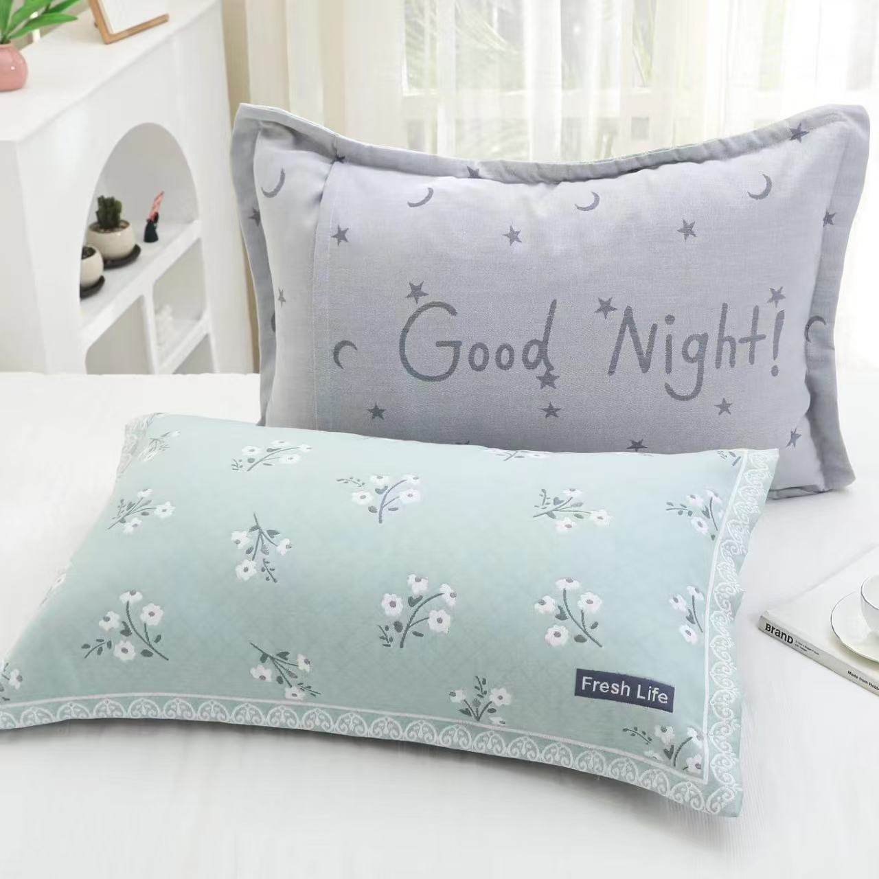 枕套纯棉纱布一对不易起球高档全棉单人家用两用加厚防滑枕头套,床上用品,枕套,淘宝优惠券,粉丝福利购,淘宝优惠卷