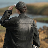 24新款男士斜兜潮流休闲宽松牛仔工装夹克上衣N9001/P105，男装夹克，星座202