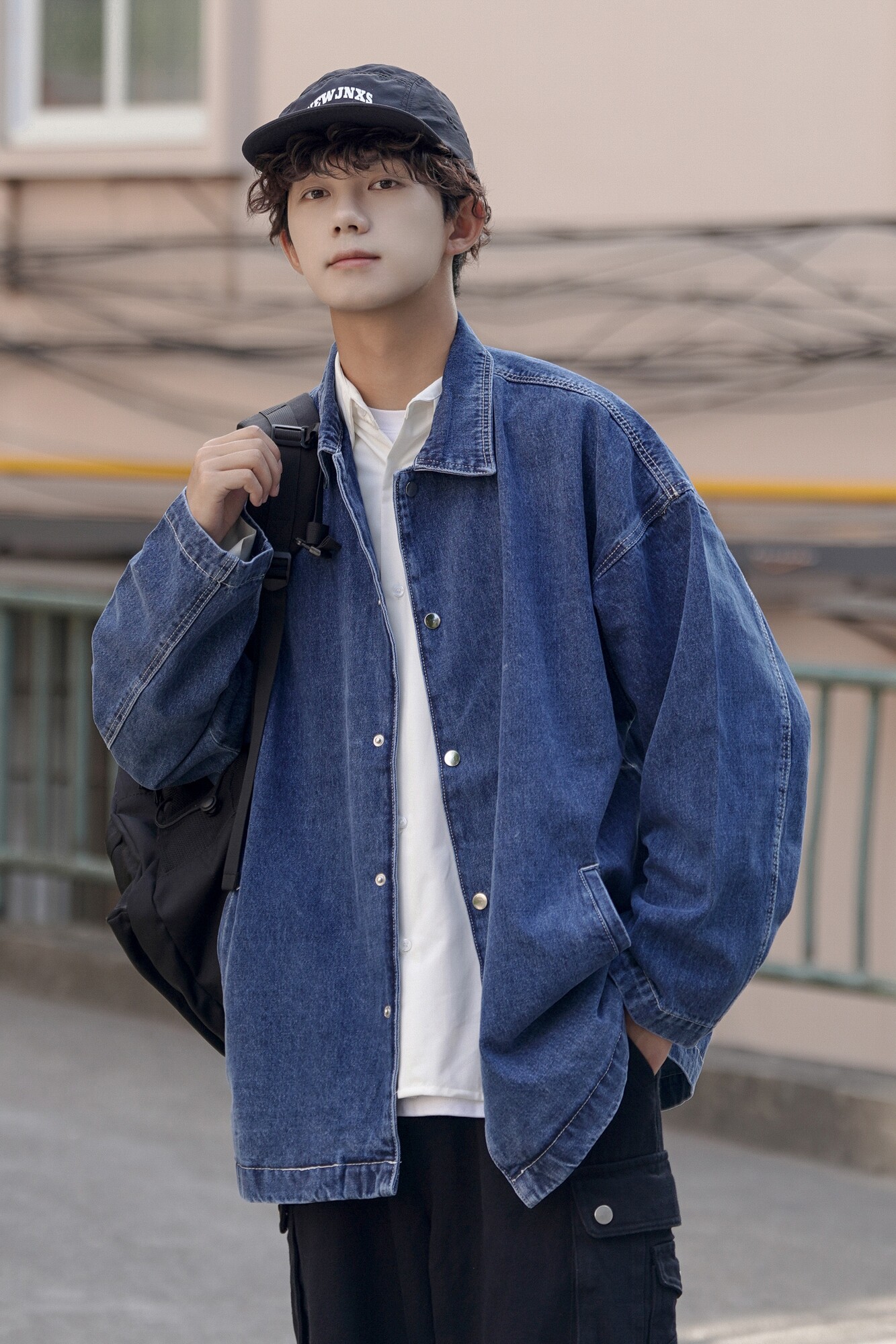 24款纯色水洗牛仔夹克潮流中长外套2013/P98,男装夹克,星座202