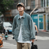 24新款男士斜兜潮流休闲宽松牛仔工装夹克上衣N9001/P105，男装夹克，星座202