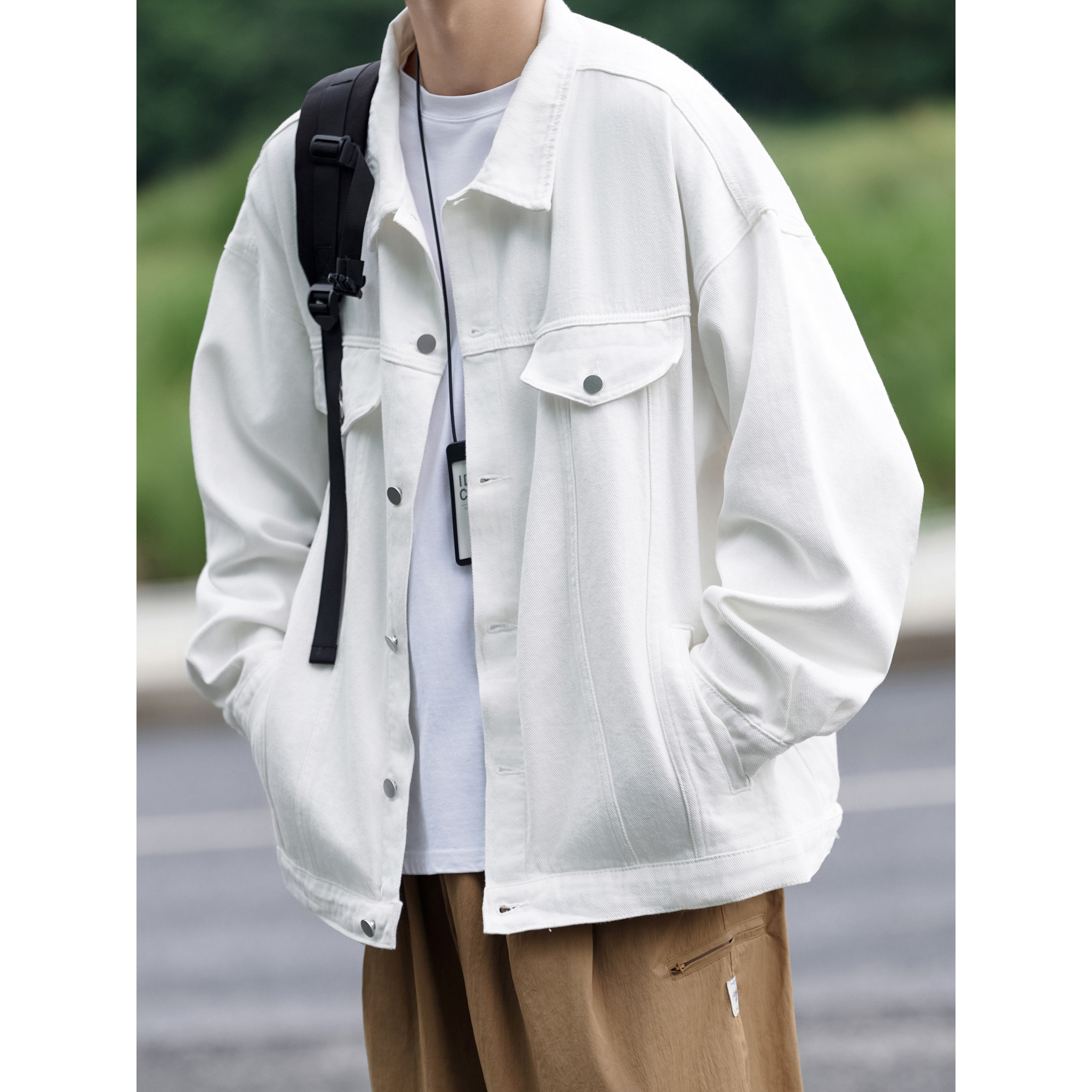 24款纯色水洗夹克男士休闲潮流外套上衣2021/P95,男装夹克,星座202