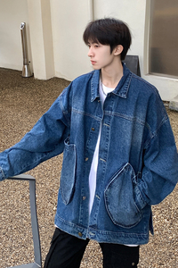 24款 男士水洗工装牛仔夹克立体口袋潮流外套上衣 N9002/P105图片