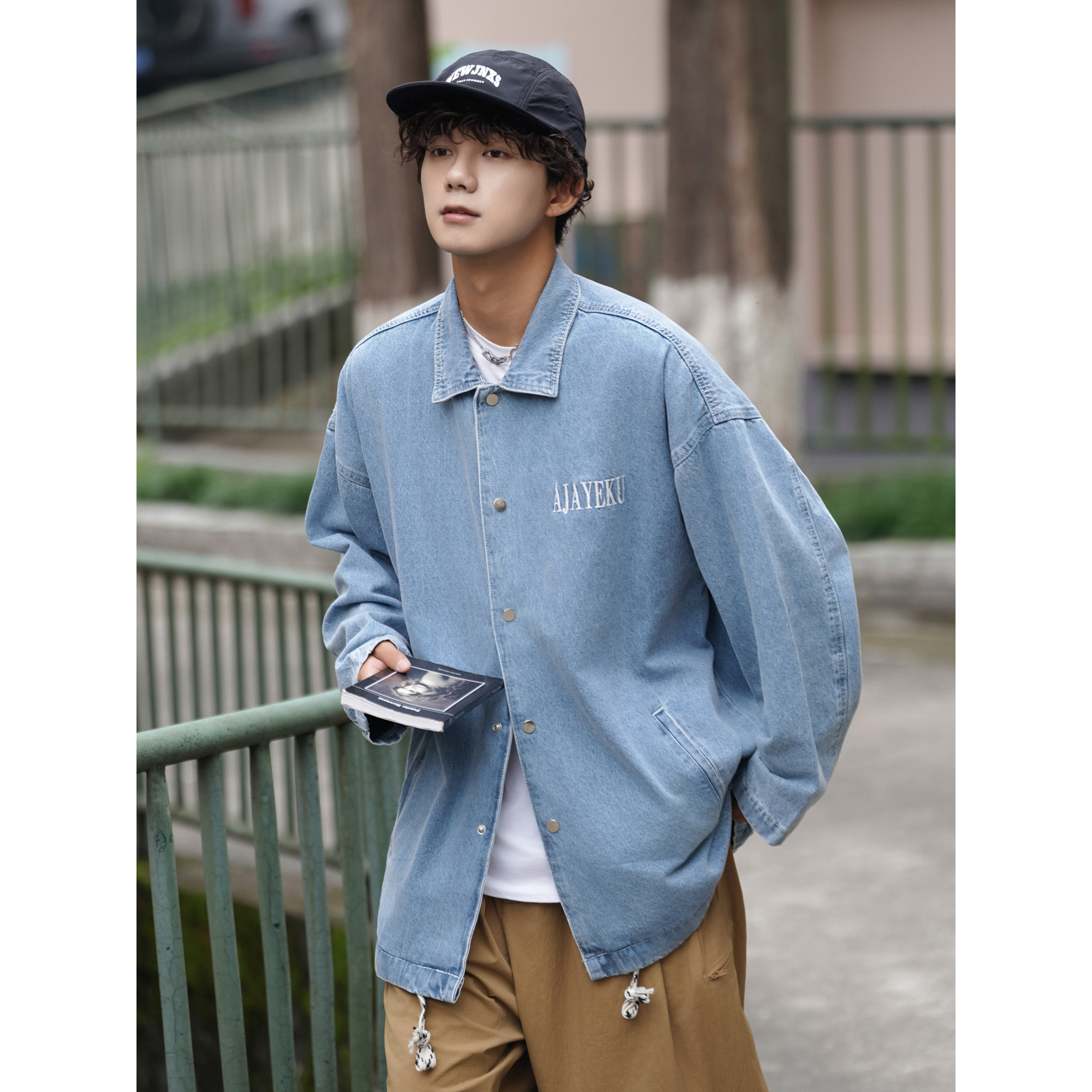 24款中长款字母刺绣工装男牛仔水洗夹克2016/P98,男装夹克,星座202