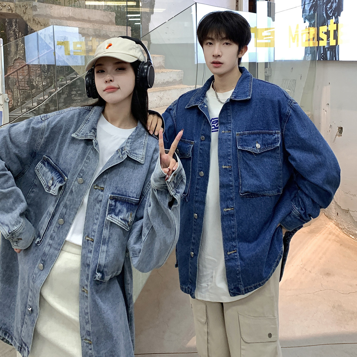 24款新款水洗牛仔情侣潮流衬衫夹克N22/P98，男装夹克，星座202