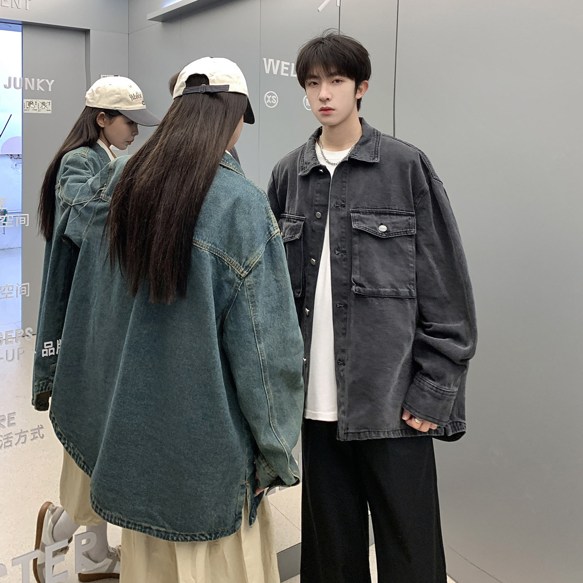 24款新款水洗牛仔情侣潮流衬衫夹克N22/P98,男装夹克,星座202