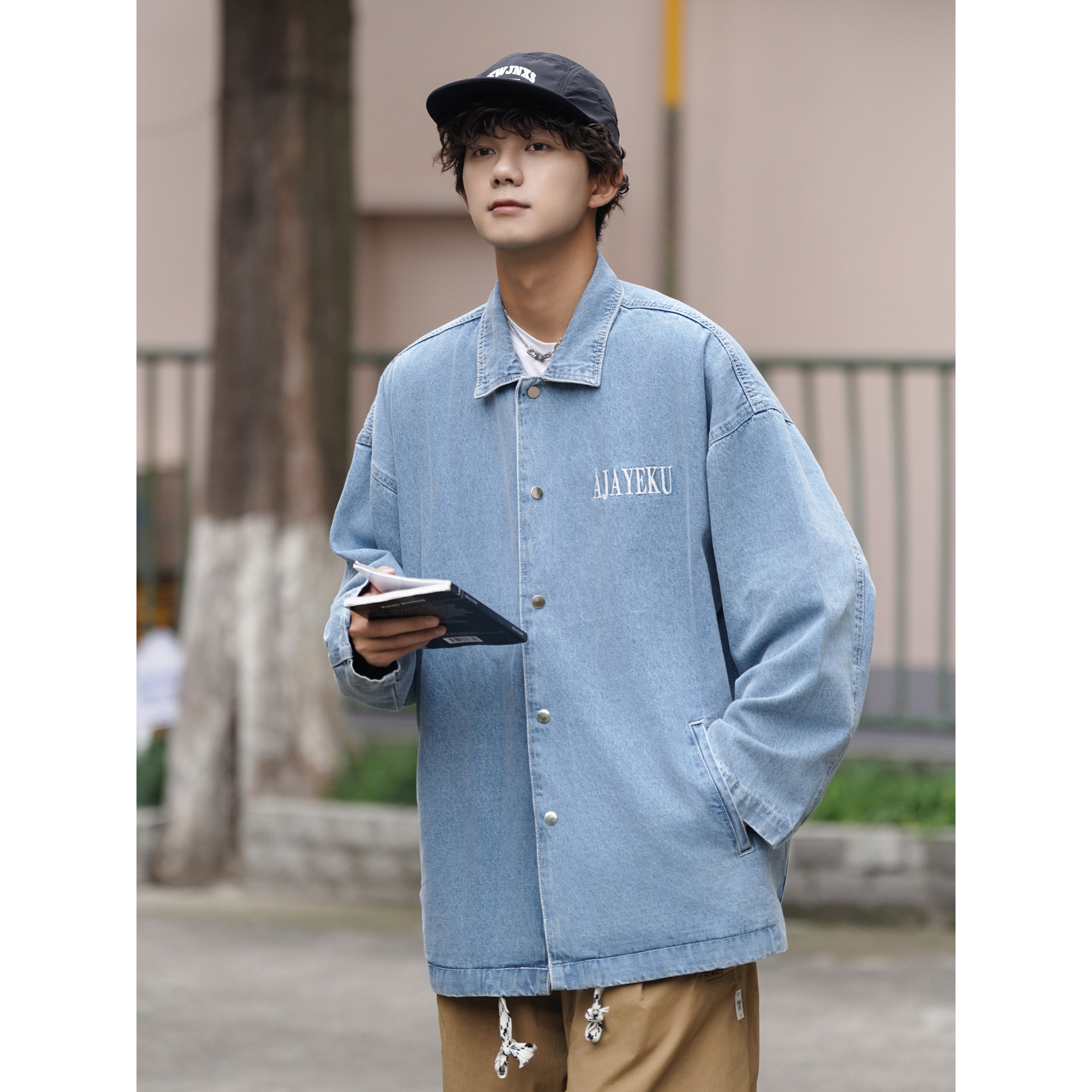 24款中长款字母刺绣工装男牛仔水洗夹克2016/P98,男装夹克,星座202