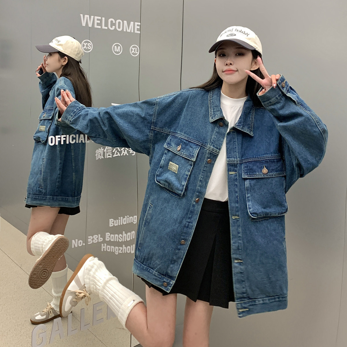 24款 工装情侣牛仔夹克大口袋休闲潮流外套上衣 N998/P85图片