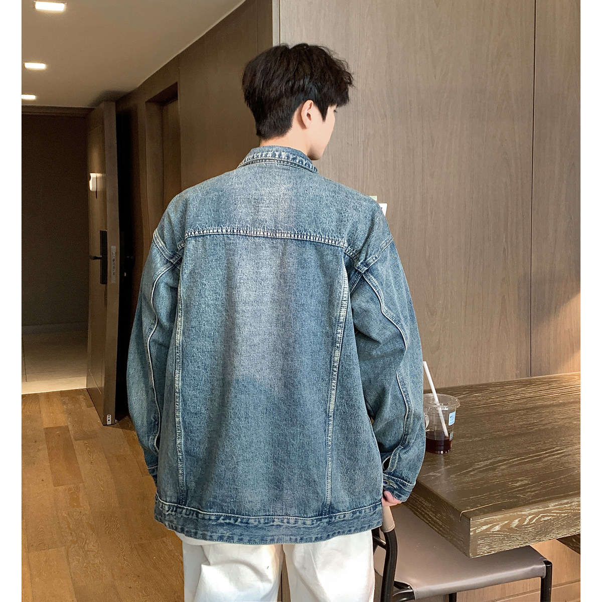 美式复古水洗做旧牛仔外套男潮牌设计感休闲夹克外套N2233/P118,男装工装外套,星座202