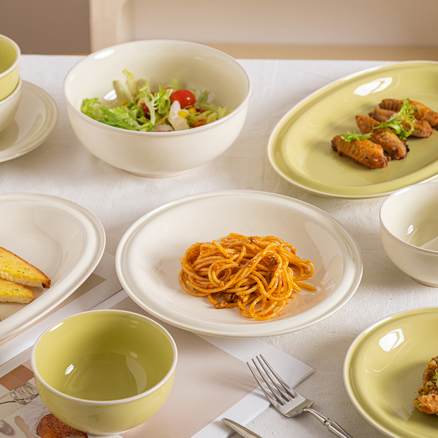 日落云边日式简约盘碗餐具西餐盘