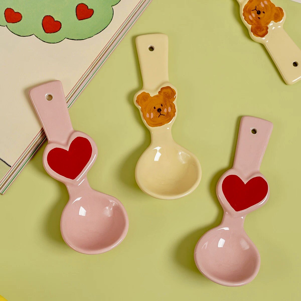 韩国可爱陶瓷勺子儿童宝宝饭勺