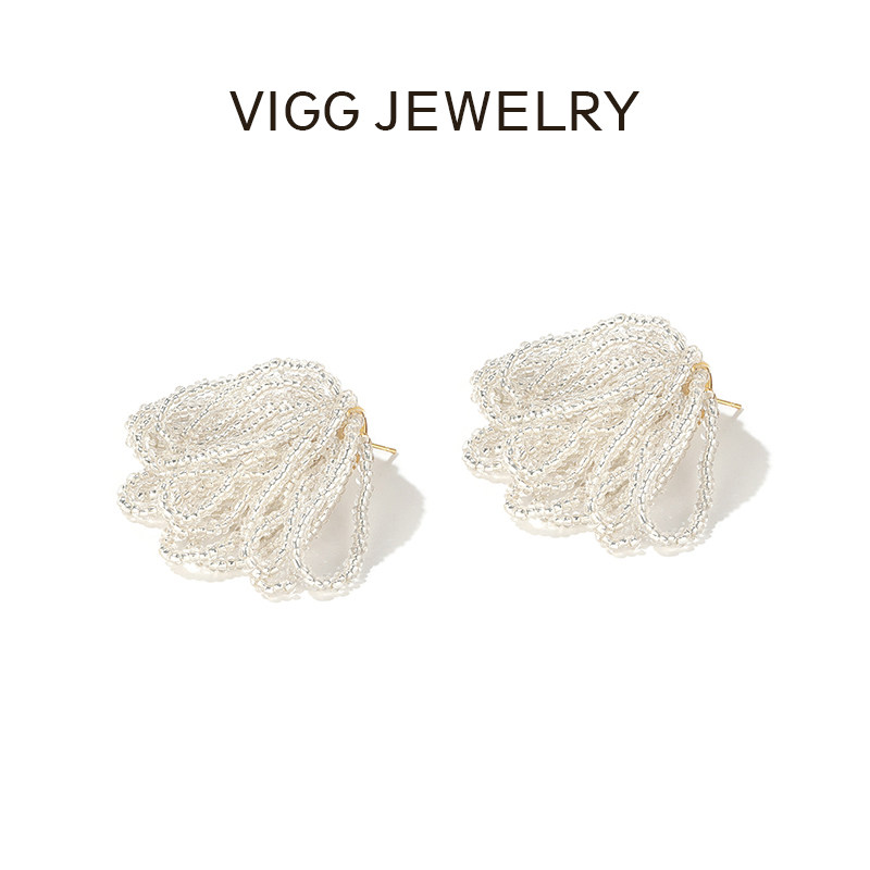 【VIGG】霜花耳钉女轻奢小众设计高级感-zb