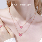 配饰 VIGG甜心项链女纯银轻奢小众锁骨链2026网红爆款 明星同款
