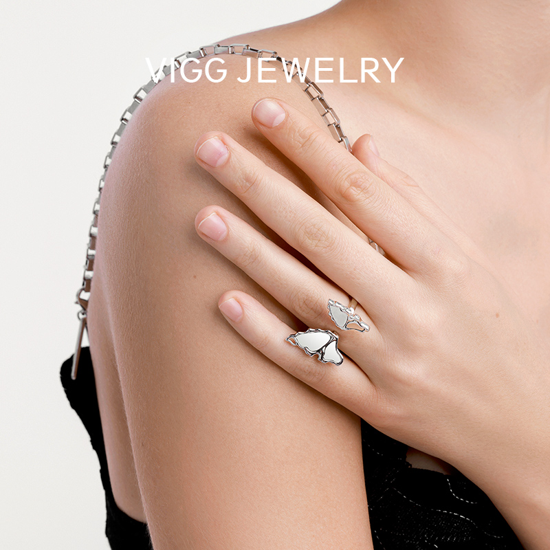蝴蝶开口戒指vigg时尚个性