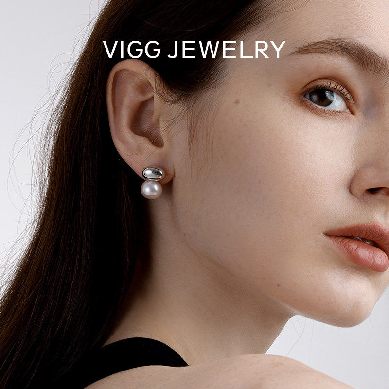 【美洋同款】VIGG垒石耳钉女独特贝珠高级设计感2026新款时尚耳饰