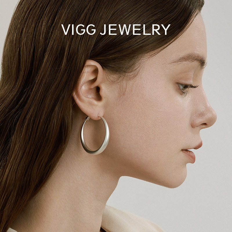 【VIGG】复古素圈耳环女轻奢高级感-zb
