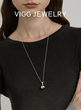 VIGG瓶安项链女小众设计黑玛瑙