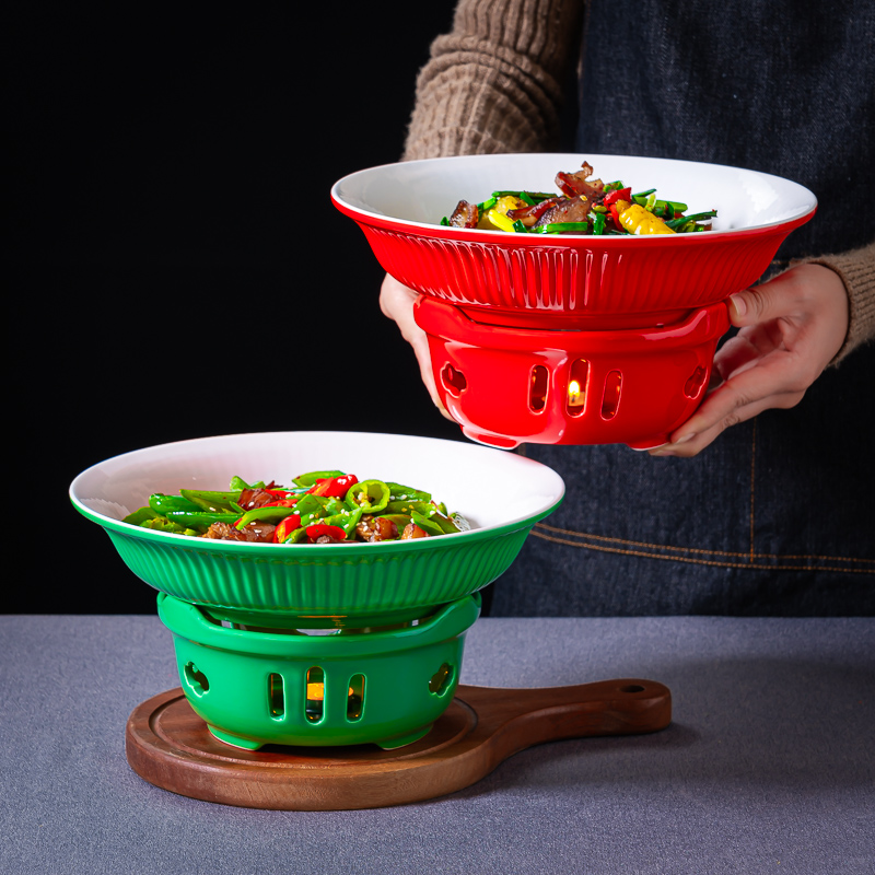 酒店明炉餐具陶瓷蜡烛保温加热炉