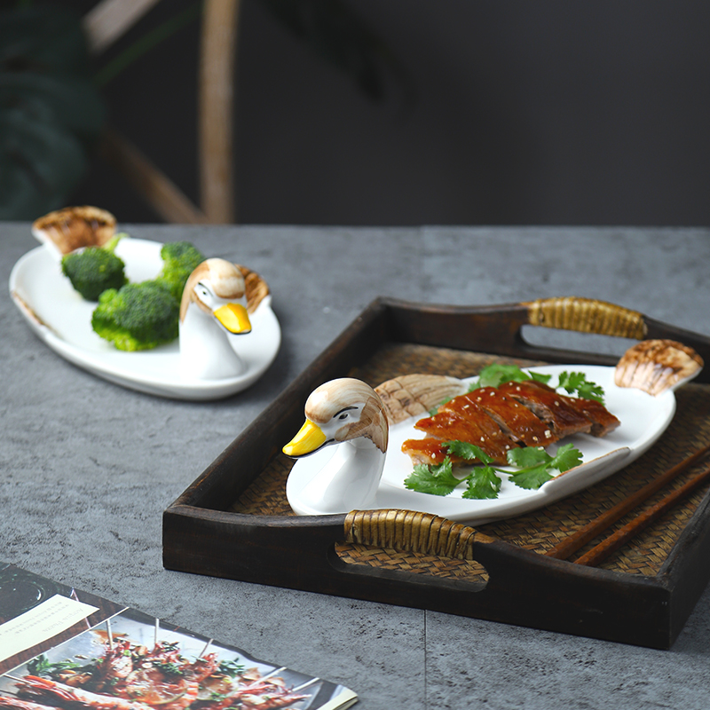 陶瓷北京烤鸭餐厅保温盘