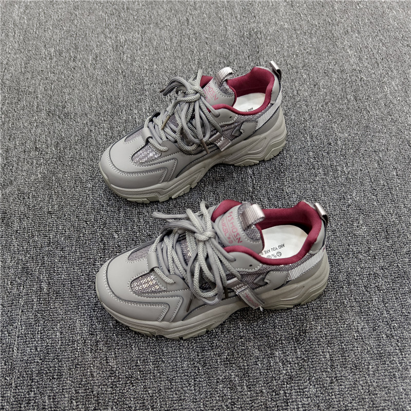 厚底网面老爹鞋女显脚小运动鞋