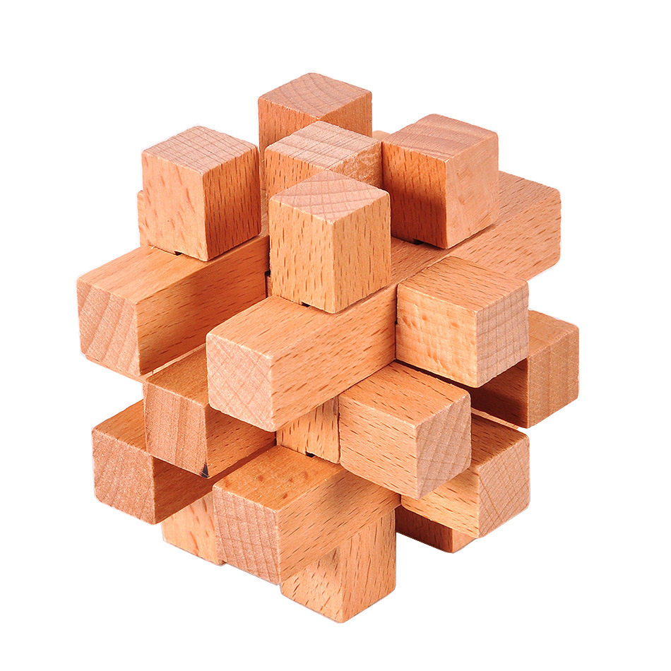 古代数学北大数院同款古典木制益智玩具孔明锁鲁班锁 十四根锁