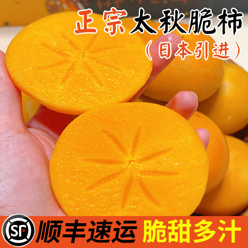 柿子太秋甜脆柿子新鲜水果糖心正宗无核现摘日本黄柿顺丰礼盒大果