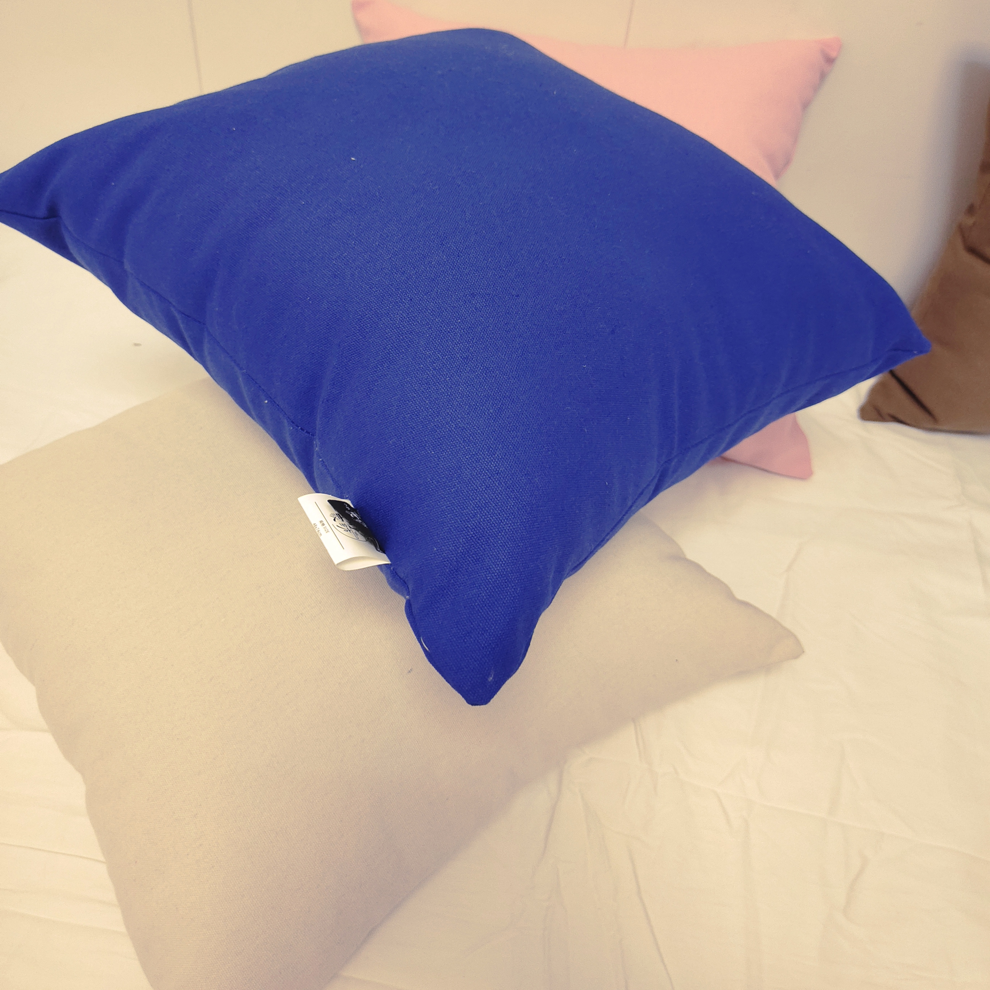 2025新款沙发抱枕爆款网红内胆套车载纯色帆布可拆卸pp棉简约风枕