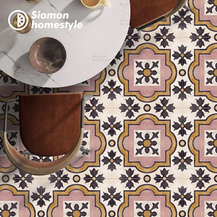 美式复古小花砖粉色法式轻奢瓷砖厨房阳台浴室民宿餐厅特色地砖