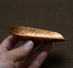 铜契茶则铜茶荷铜茶勺茶道空间纯手工紫铜制作中式覆古铜茶具配件