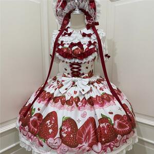 原创设计Lolita洋装可爱jsk吊带连衣裙女夏季