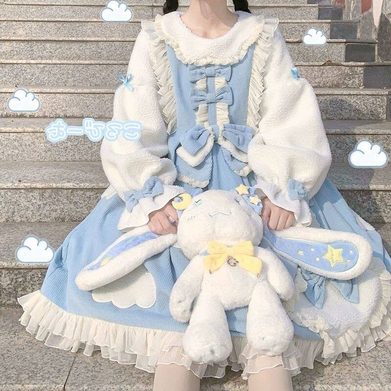 洛丽塔加厚保暖加绒洋装玉桂狗裙子lolita连衣裙萝莉长袖学生裙