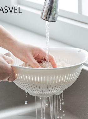洗菜盆日本进口asvel厨房家用双层塑料篮子水果盆淘米收纳沥水篮