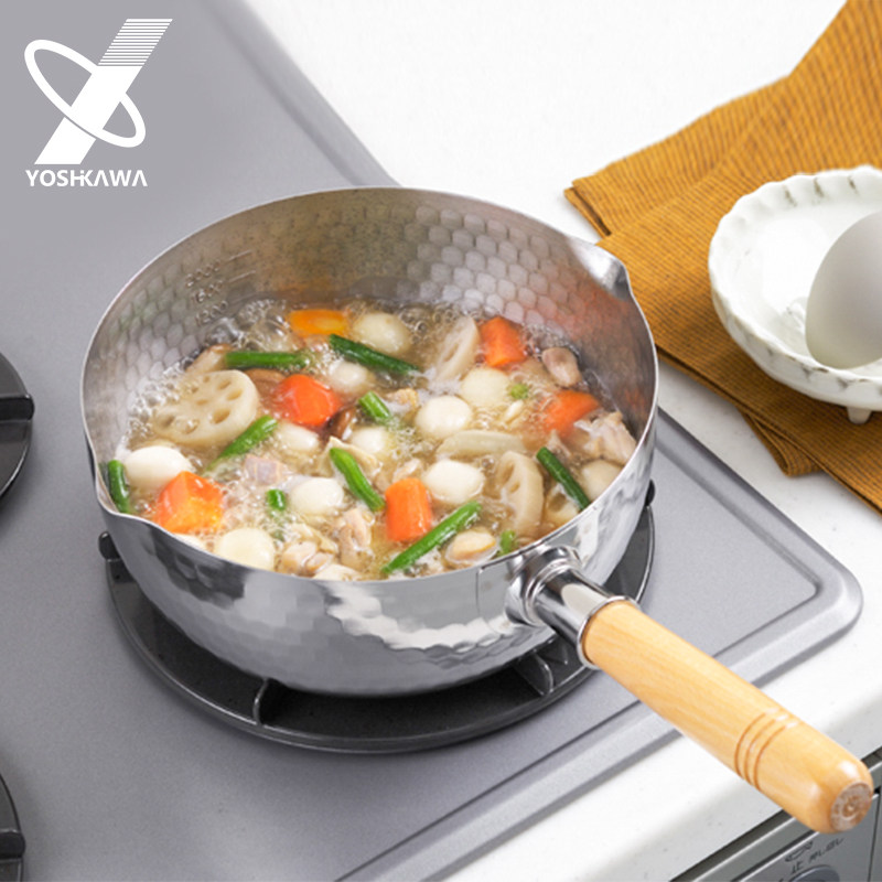 日本进口手工锤纹雪平锅泡面奶锅