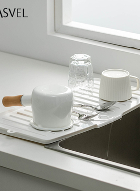 日本asvel厨房置物架托盘台面杯子水槽滤水餐具沥水架碗碟收纳架