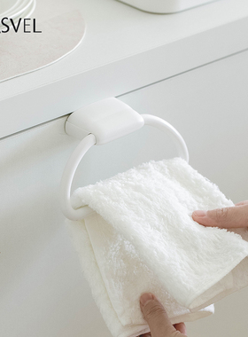 日本asvel毛巾架卫生间免打孔擦手巾置物架浴室挂环厨房抹布挂杆