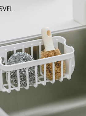 日本进口asvel厨房置物架海绵抹布钢丝球百洁布收纳架水槽沥水架