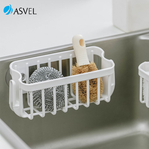 日本进口asvel免打孔水槽沥水架