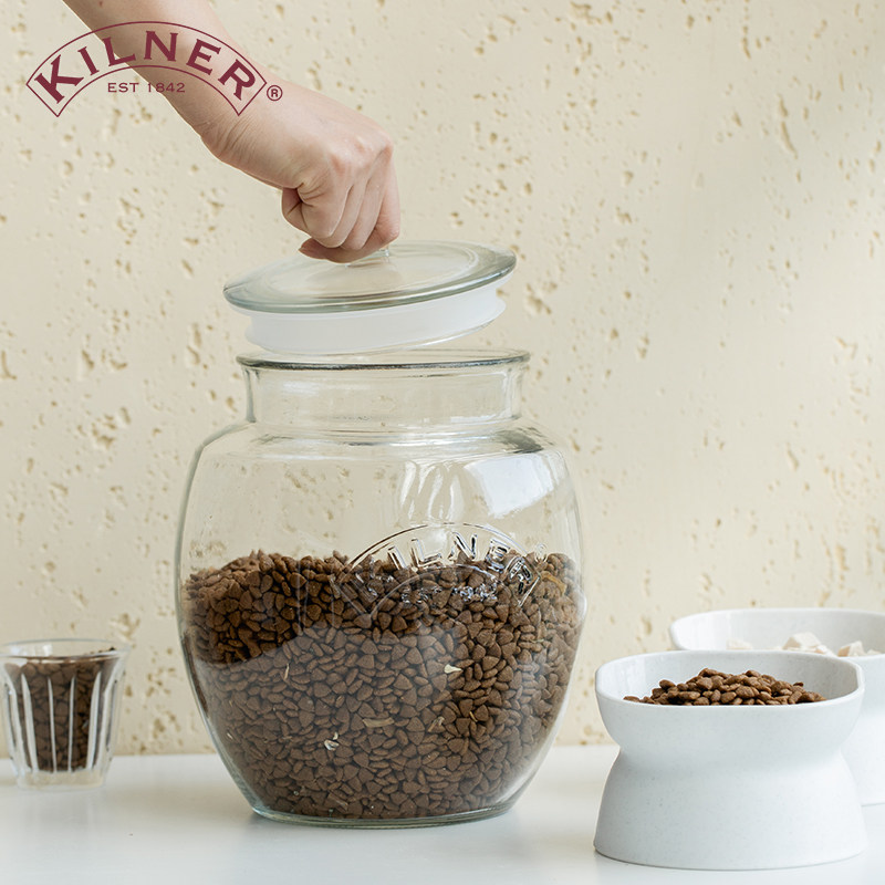 英国kilner猫粮储存桶防潮罐子家用装宠物粮食储存狗粮密封储粮桶
