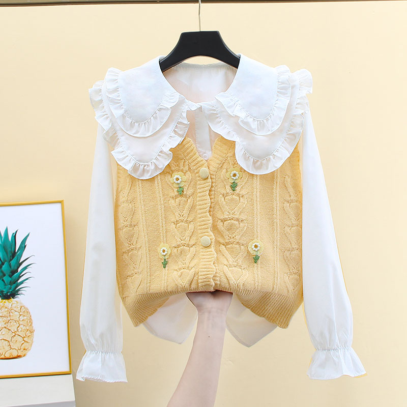 衬衫叠穿马甲女春秋坎肩开衫背心