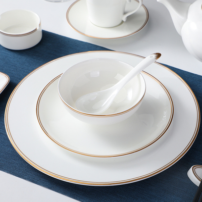 摆台餐具宝树窑骨瓷会所耐磨金边