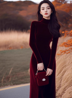 250035今年流行优雅风气质长裙高级感女神范百搭绝美连衣裙女春季