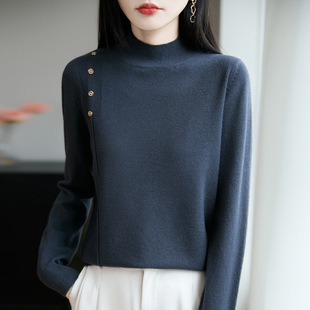 百搭洋气半高领显瘦保暖打底毛衣女秋冬新款气质外穿宽松针织毛衫