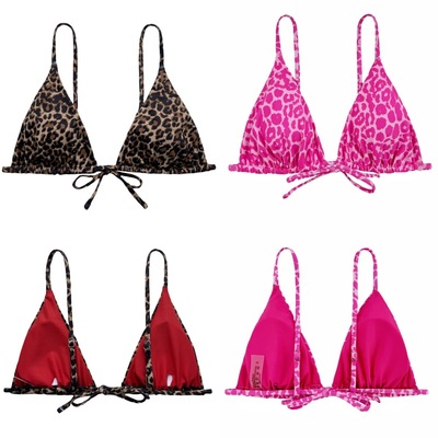 性感比基尼单件上衣经典豹纹印花