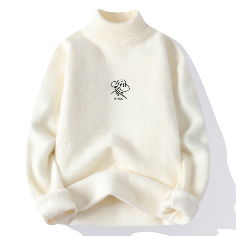 高领毛衣秋冬季纯色针织衫