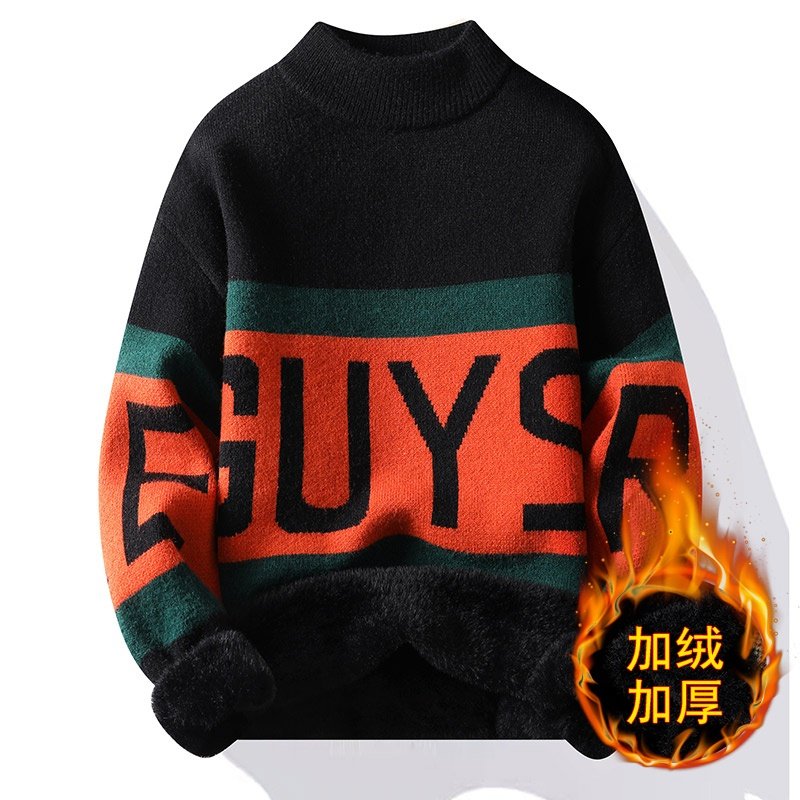 秋冬季13青少年毛衣12岁男孩初中学生款14加绒加厚15大童装针织衫