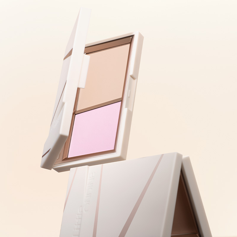 【百补】小奥汀双色粉饼持妆控油提亮定妆补妆二合一小魔盒蜜粉饼