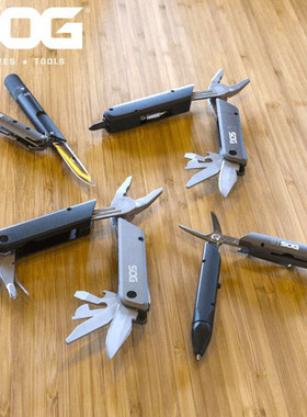 SOG 索格BATON Q1/Q2/Q3/Q4 多功能战术笔剪刀折叠小刀迷你手电