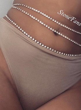 速卖通爆款 身体链性感爪链水钻比基尼腰链 个性饰品厂家直销