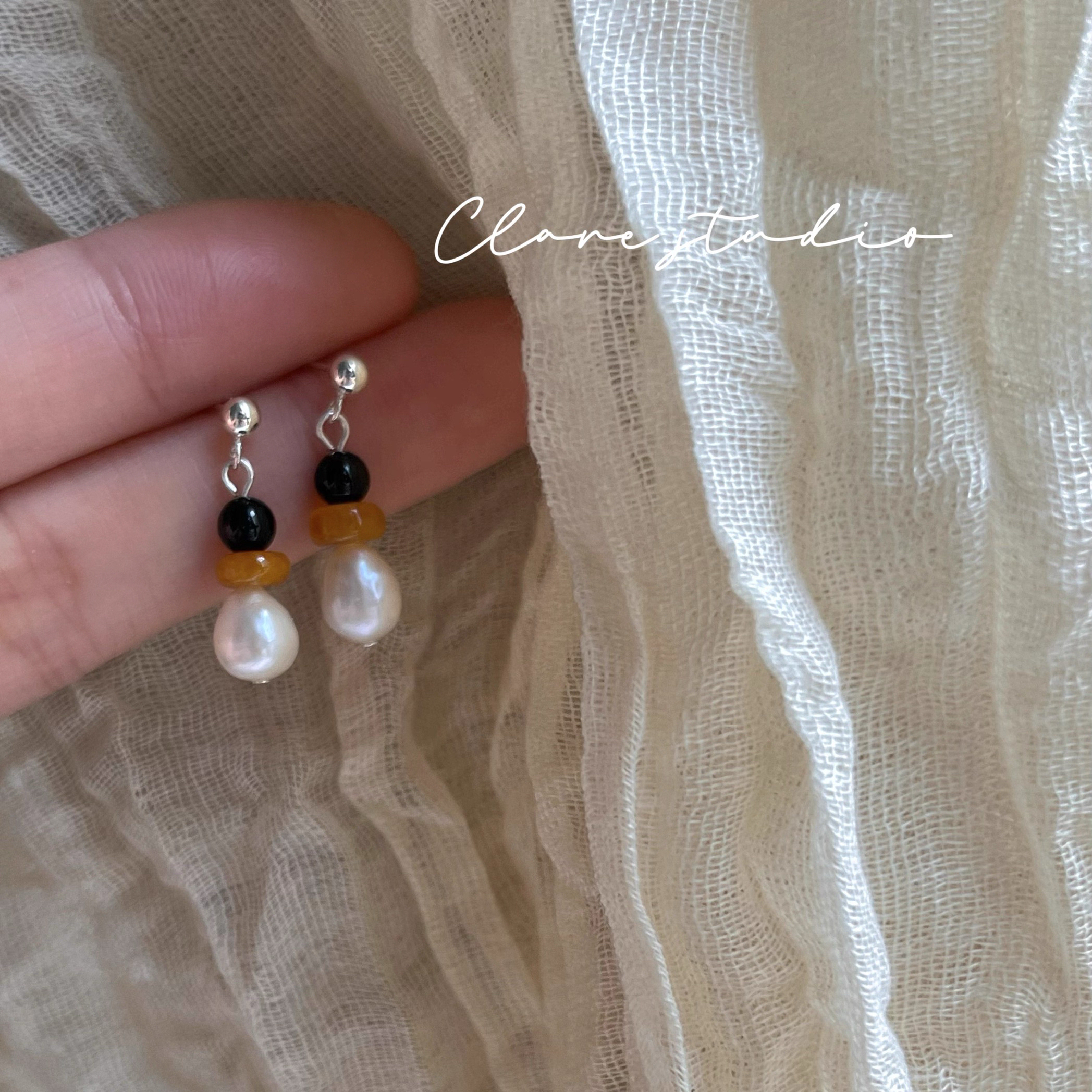 新品高级感黑玛瑙小趣味港风黄玉