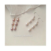 纯银耳坠长款 飘摇 天然珍珠原创设计耳环 ins简约瘦脸仙女耳饰